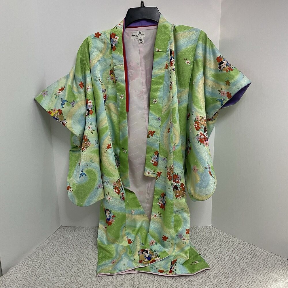 Vintage Disney Kids Snow White Kimono Green **READ**